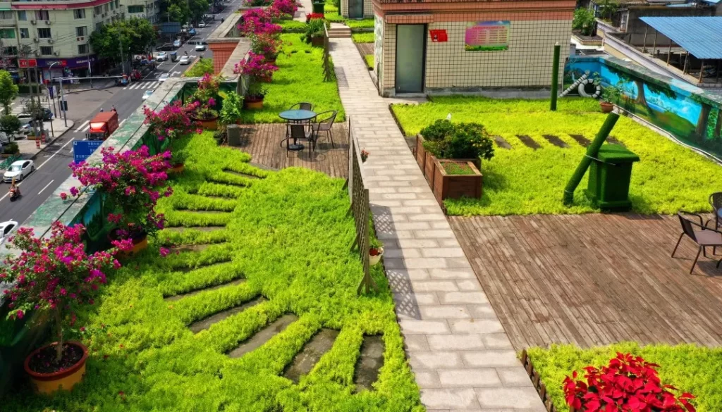 屋顶轻质海绵绿化,重庆屋顶绿化,重庆海绵城市绿化