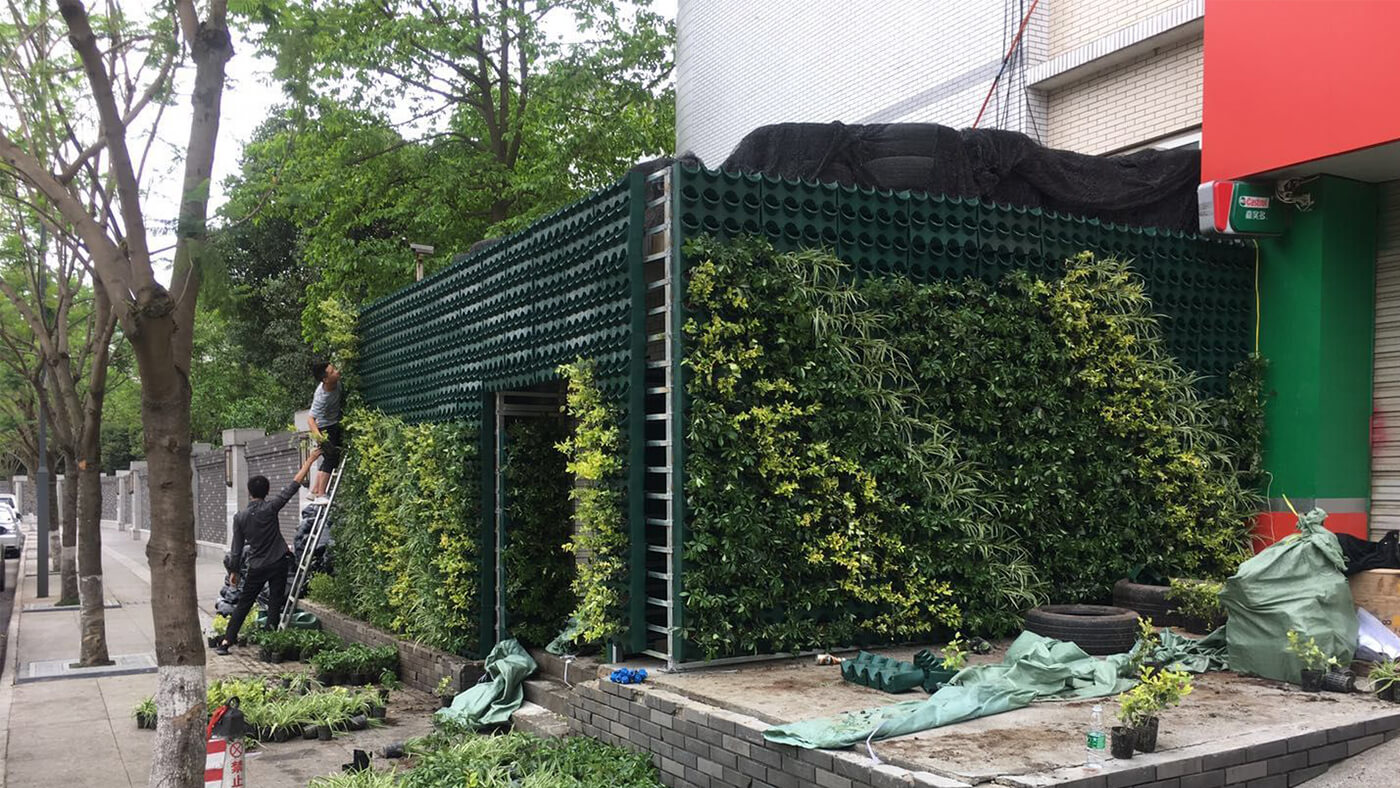 成都立体绿化_立体绿化丰富了城市绿化的形态｜武侯区植物墙绿化项目